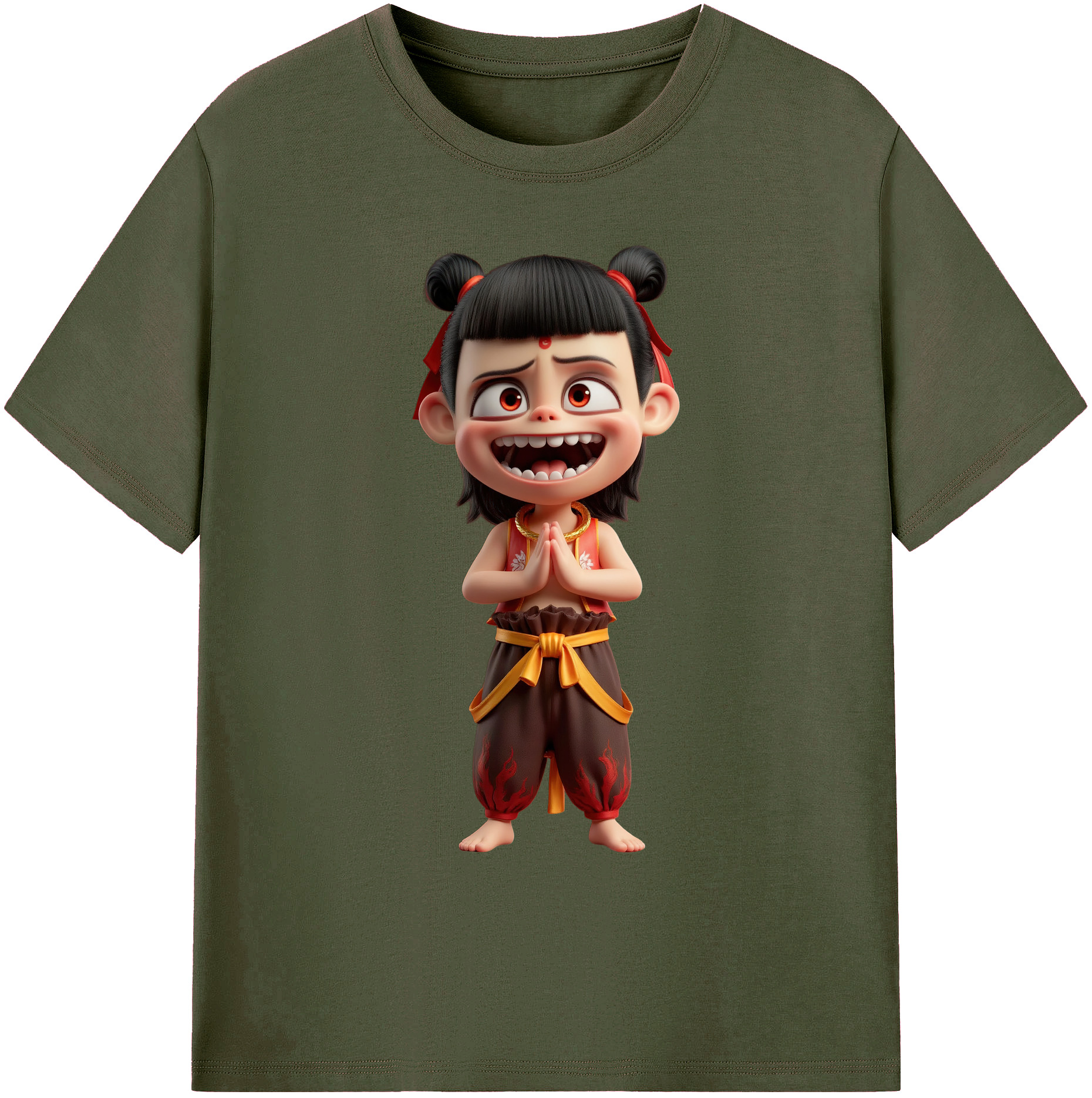 （画像用） Ne Zha 2 ナタ 魔童の大暴れ 綿100％ メンズ半袖Tシャツ｜肌触りやわらか＆通気性
